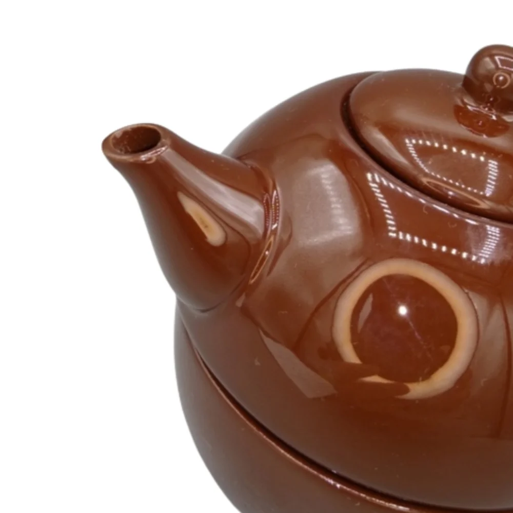 Metropolitan Tea Dark Brown Ceramic Tea for One Stacked Cup Mug and Teapot